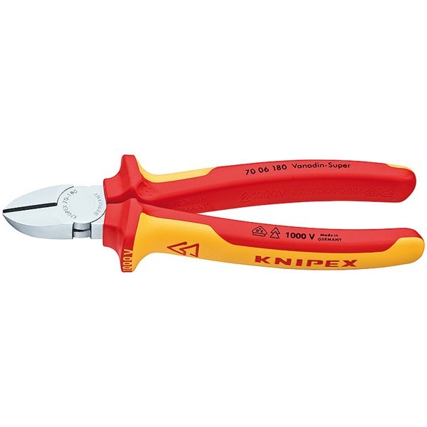 Diagonal Cutting Plier 180mm 1000V Comp Grip Knipex