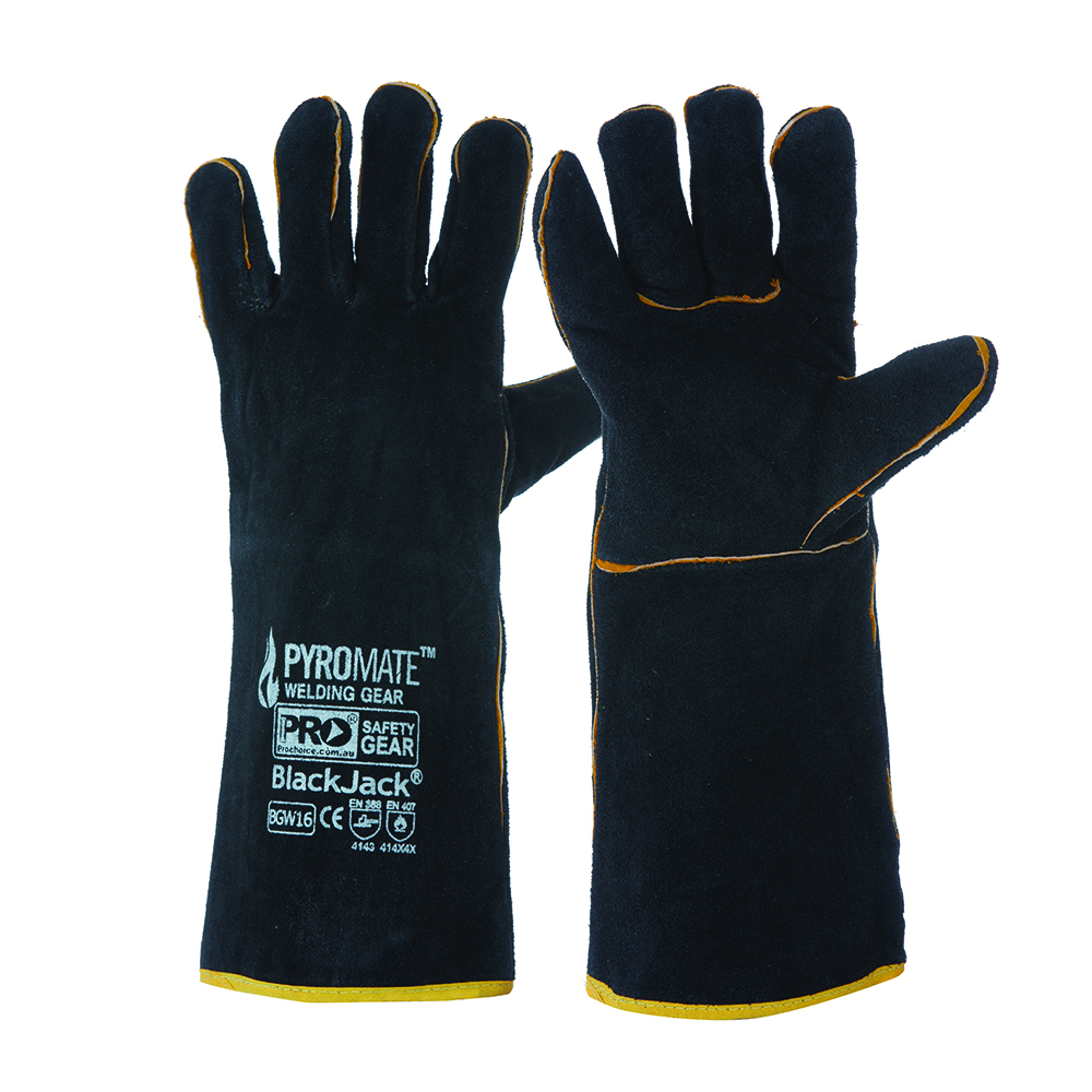 Welding Glove Gauntlet Black & Gold ProSafe