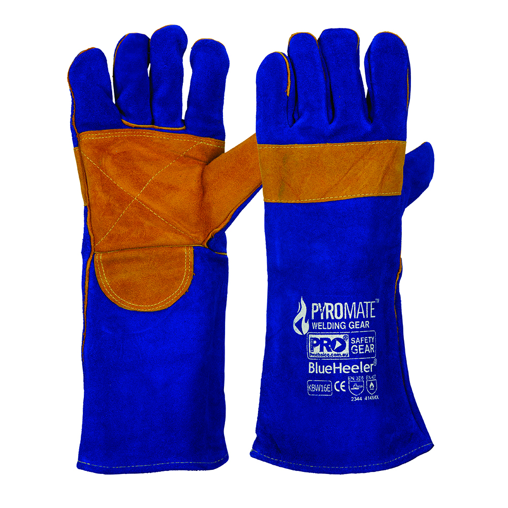 Welding Glove Gauntlet Blue Kevlar Stitch ProSafe