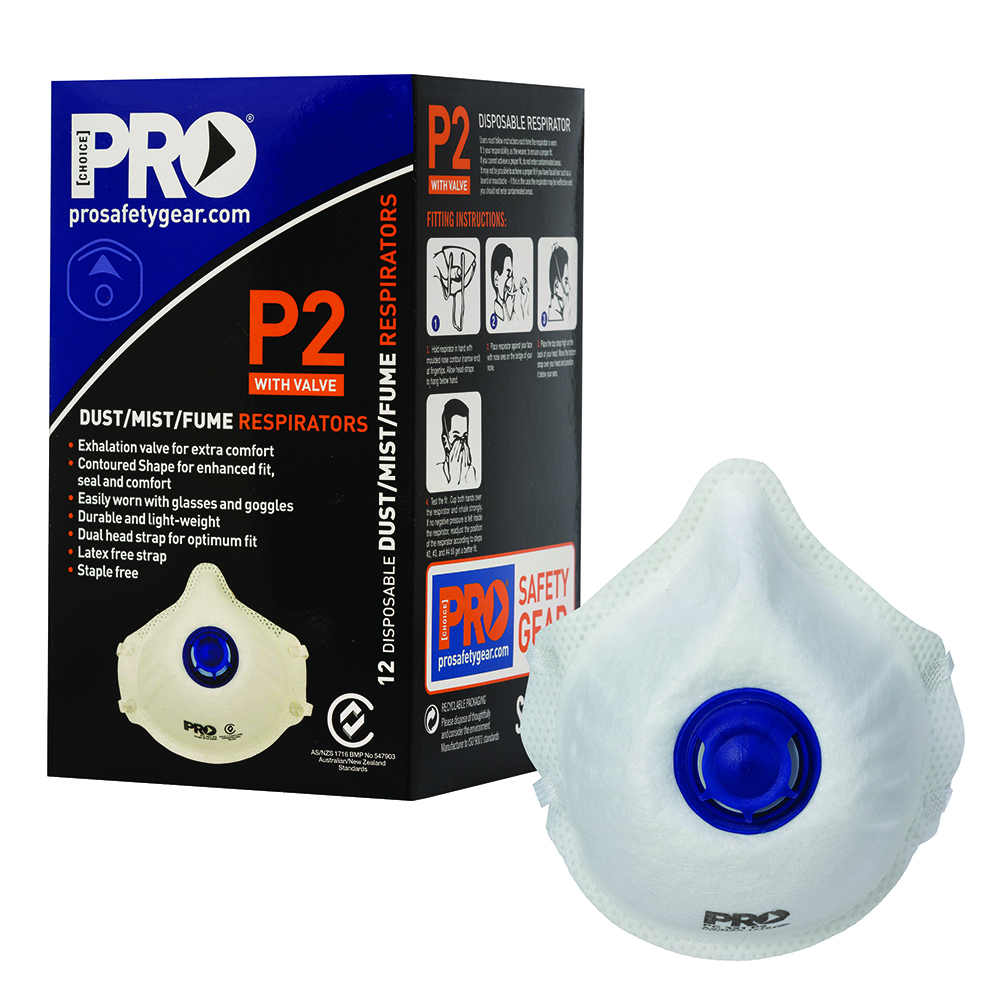 Respirator Disposable P2 Valve 12pk Prochoice