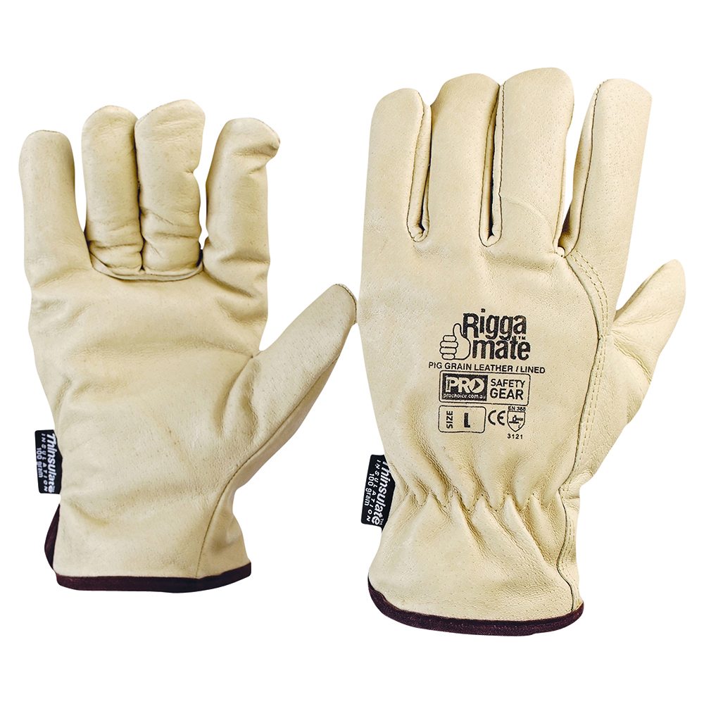 Glove Riggers Pig Grain Beige Thinsulate ProSafe L