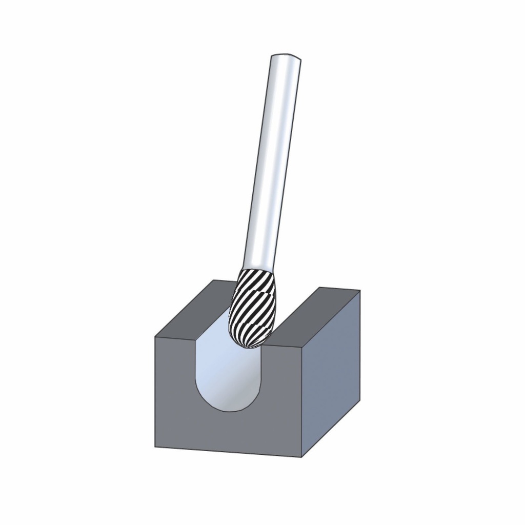 Carbide Bur Oval Shape 8x13mm Double Cut 