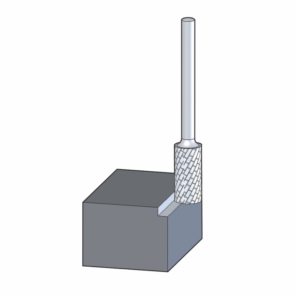 Carbide Bur Cylindrical Shape 12x25mm End Cut Non Ferrous 