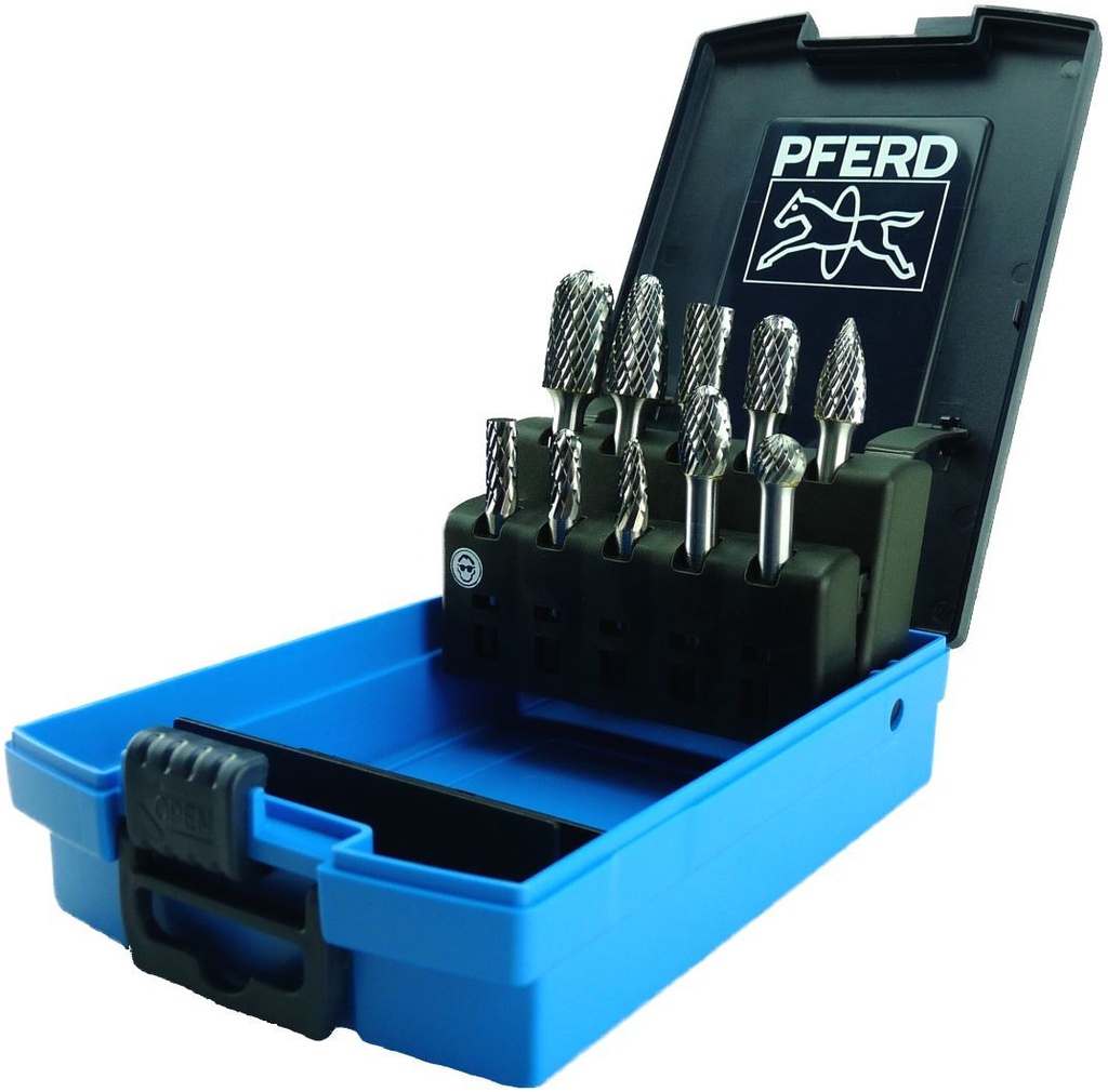 Carbide Bur Set 10pc Metric 6mm 1503 Pferd