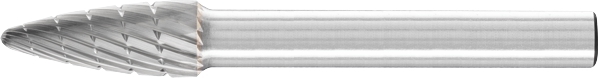 Carbide Bur Tree Round Nose Shape 3/8x3/4" Double Cut SF3 GP