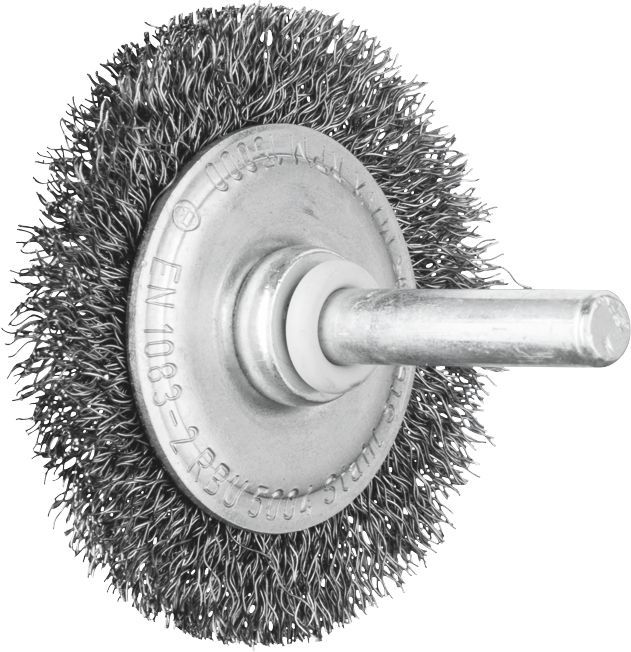 Wheel Brush Crimp  50x4mm Steel Spindle (6)