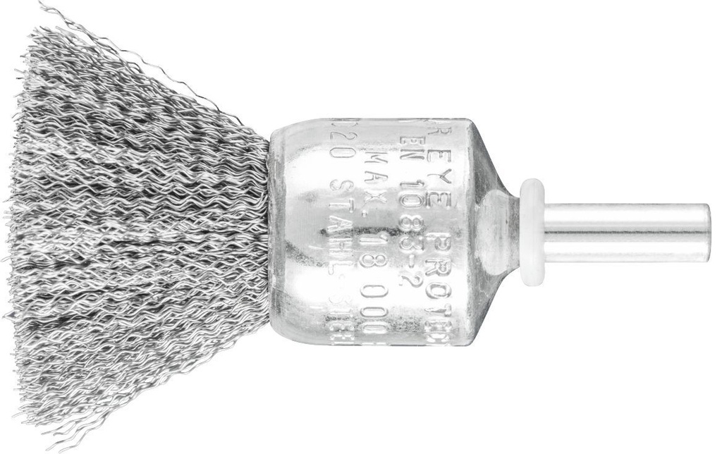 End Brush Crimp 20mm Spindle (6) Steel 0.20