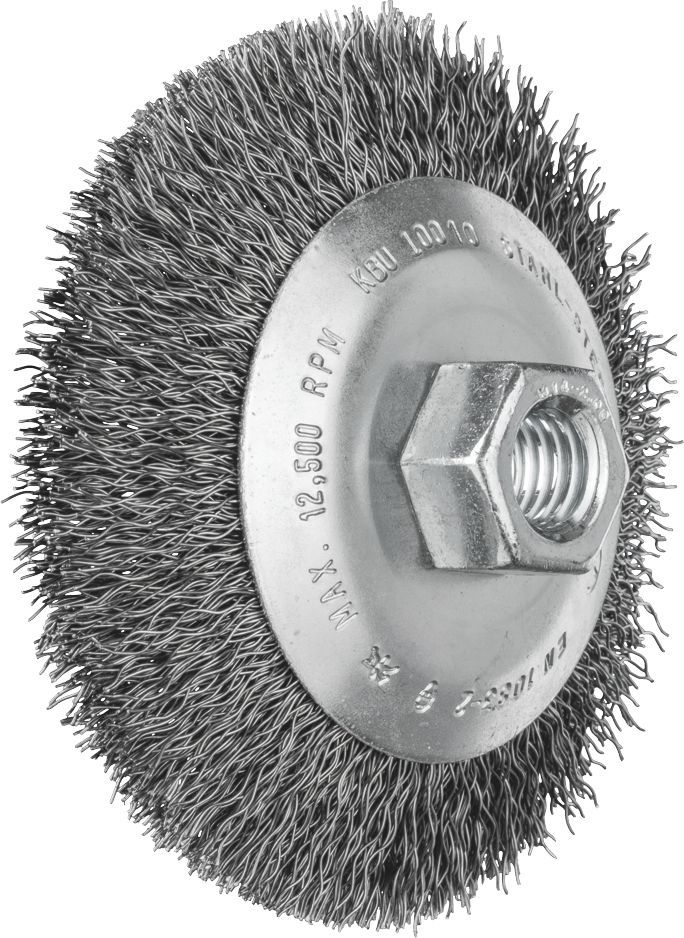 Bevel Brush Crimp 100mm Steel M14