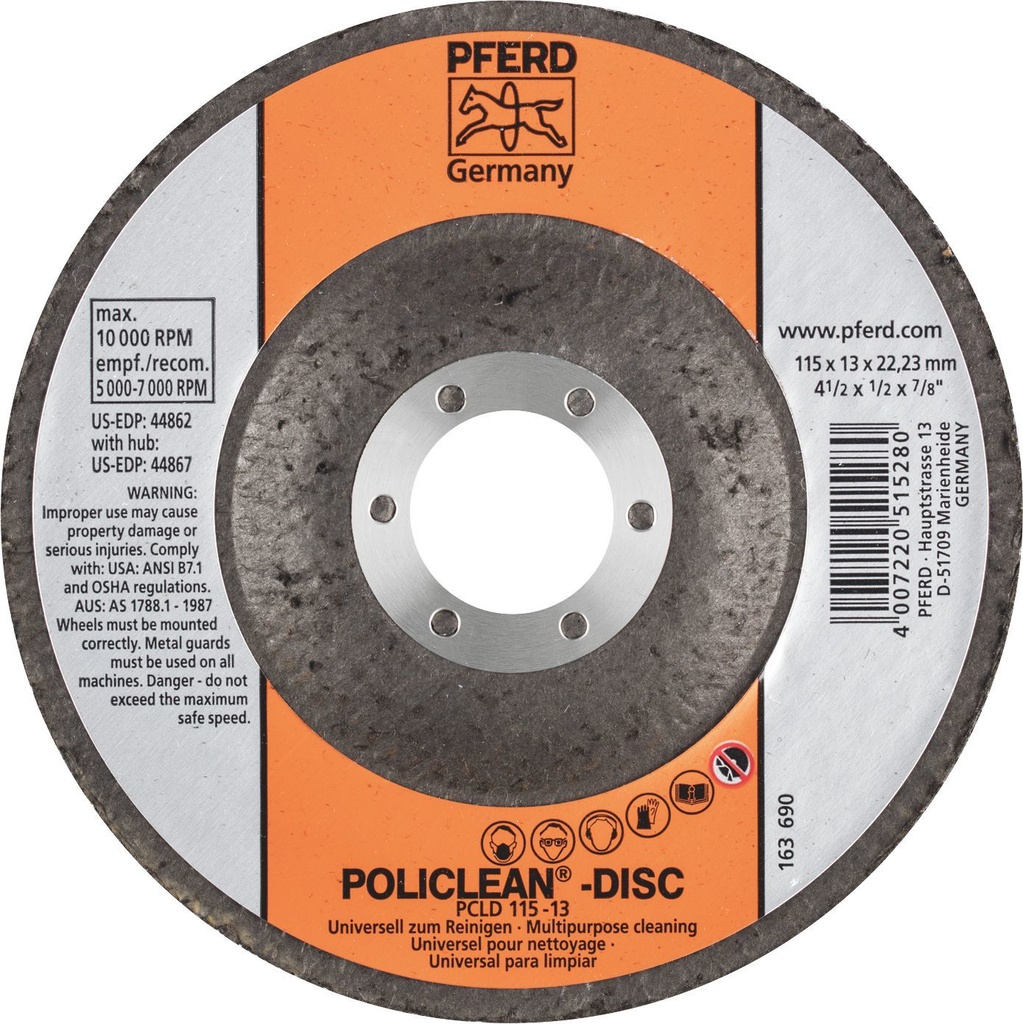 Strip & Clean Disc 115x22mm Policlean Pferd
