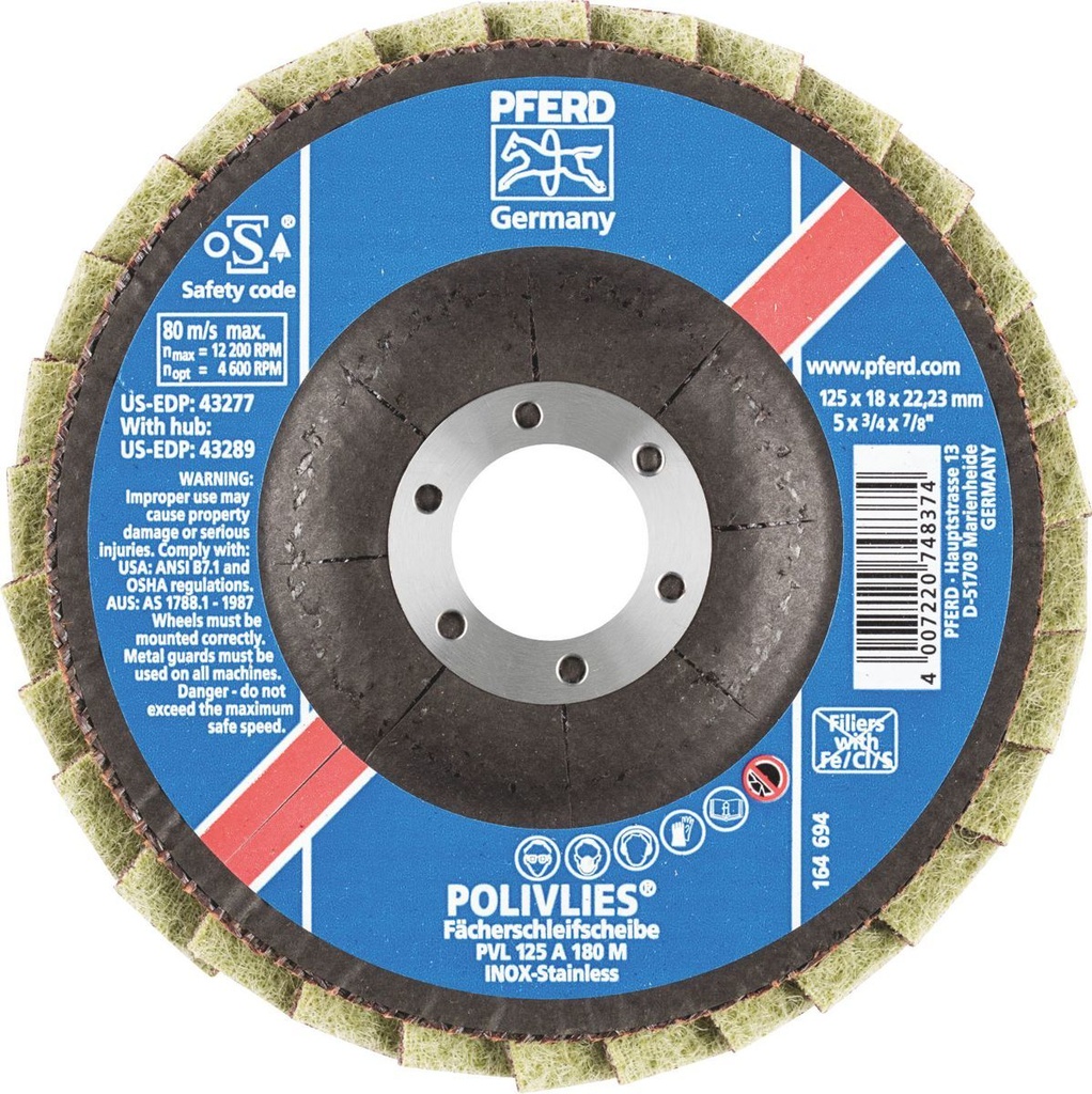 Flap Disc Polishing 125mm Maroon Medium Pferd