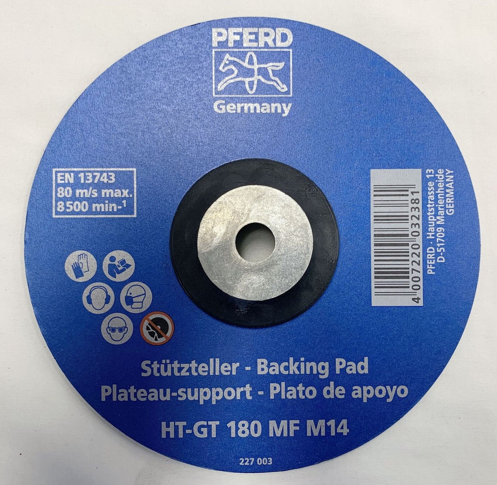 Backing Pad 180mm M14x2 HT-GT Hi Temp Pferd