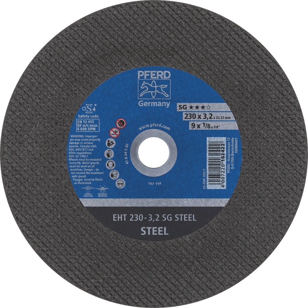 Cut Off Disc 230x3.2x22 SG Steel Pferd