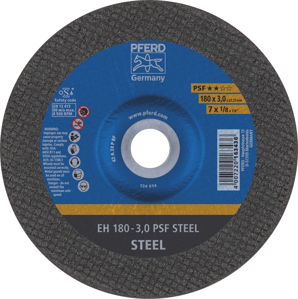 Cut Off Disc 180X3.0X22 EH PSF Steel Pferd