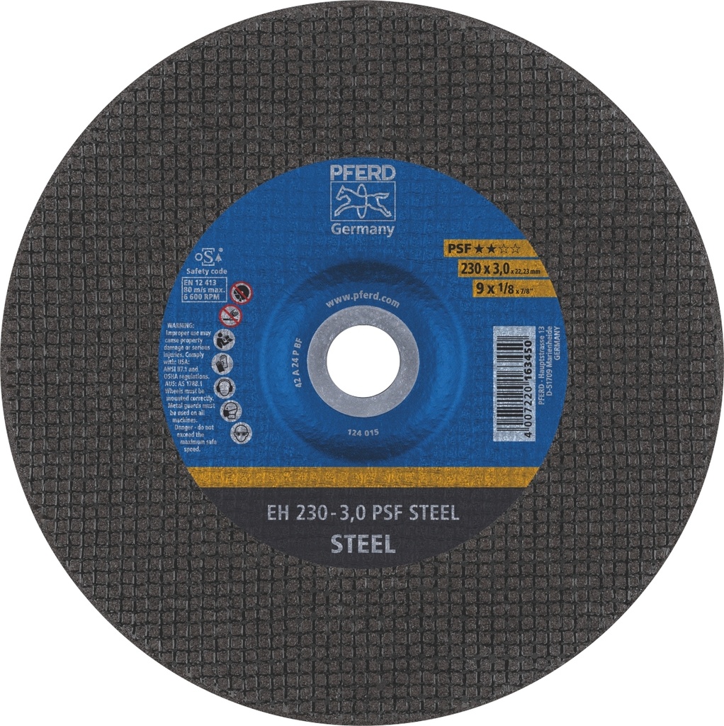 Cut Off Disc 230X3.0X22 EH PSF Steel Pferd