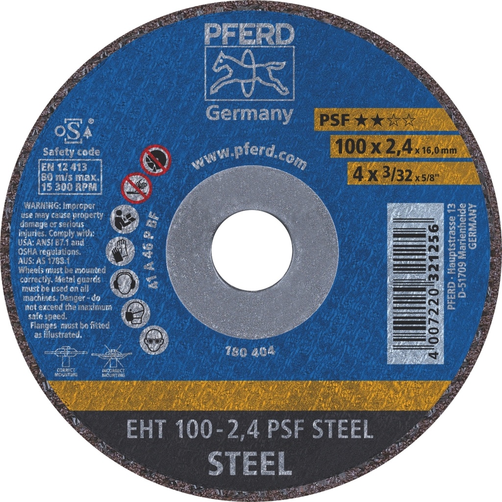 Cut Off Disc 100X2.4X16 PSF Steel Pferd