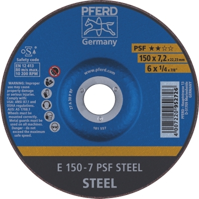 Grinding Disc 150x7.0x22 PSF Steel Pferd