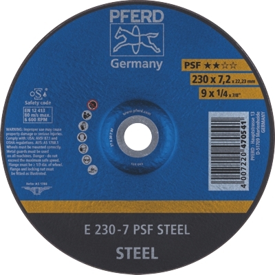 Grinding Disc 230x7.0x22 PSF Steel Pferd