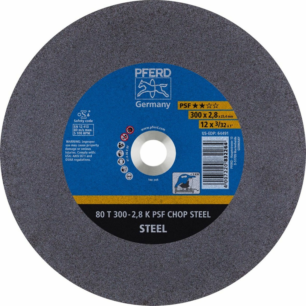 Cut Off Disc 300x2.8x25 LowSpeed PSF Steel Pferd