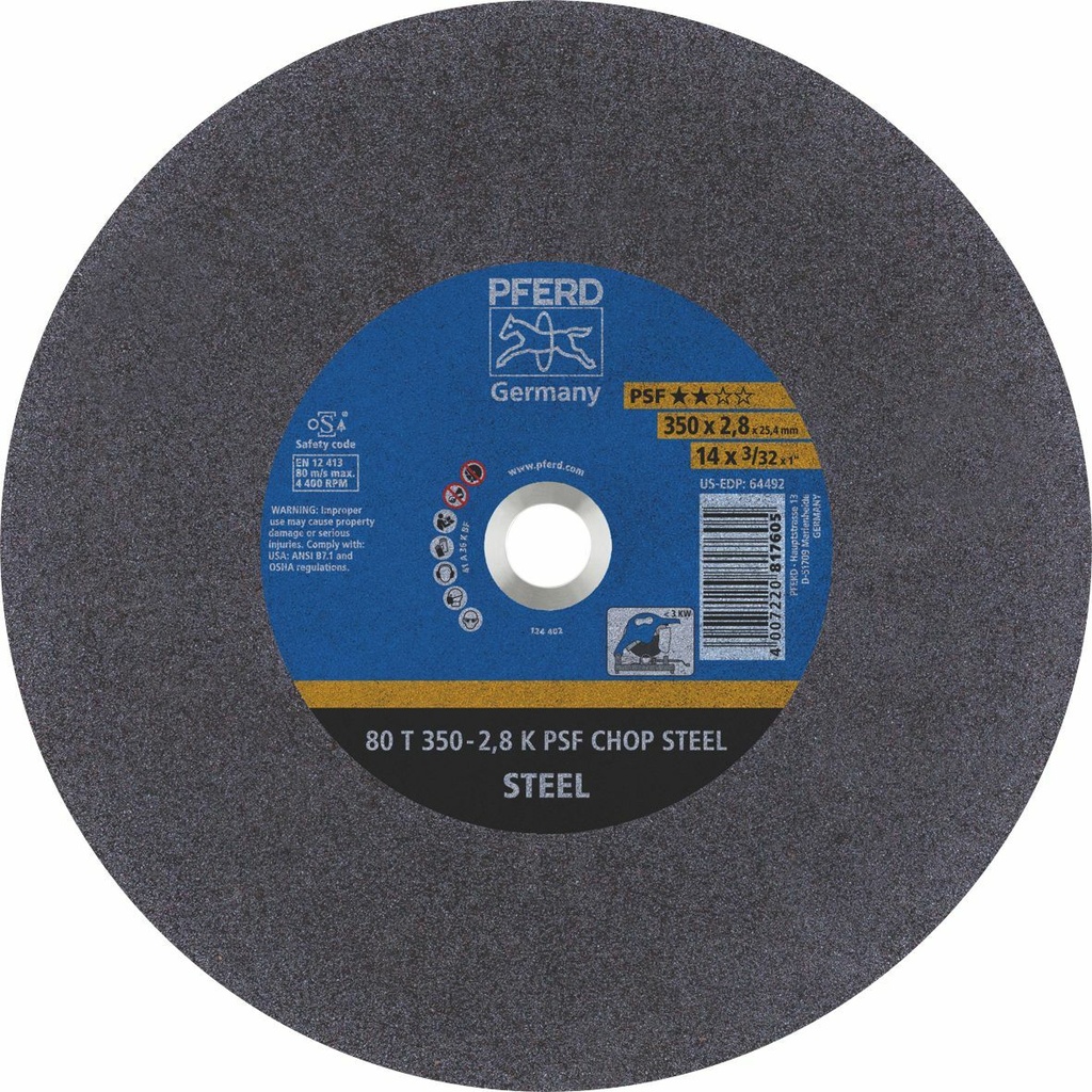 Cut Off Disc 350x2.8x25 LowSpeed PSF Steel Pferd