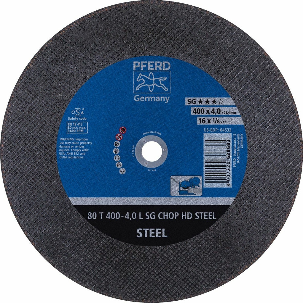 Cut Off Disc 400x4.0x25 LowSpeed SG HD Steel Pferd