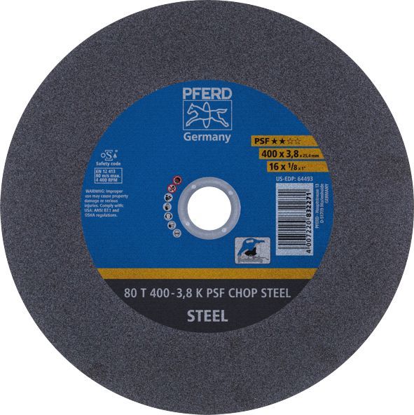 Cut Off Disc 400x3.8x25 LowSpeed PSF Steel Pferd