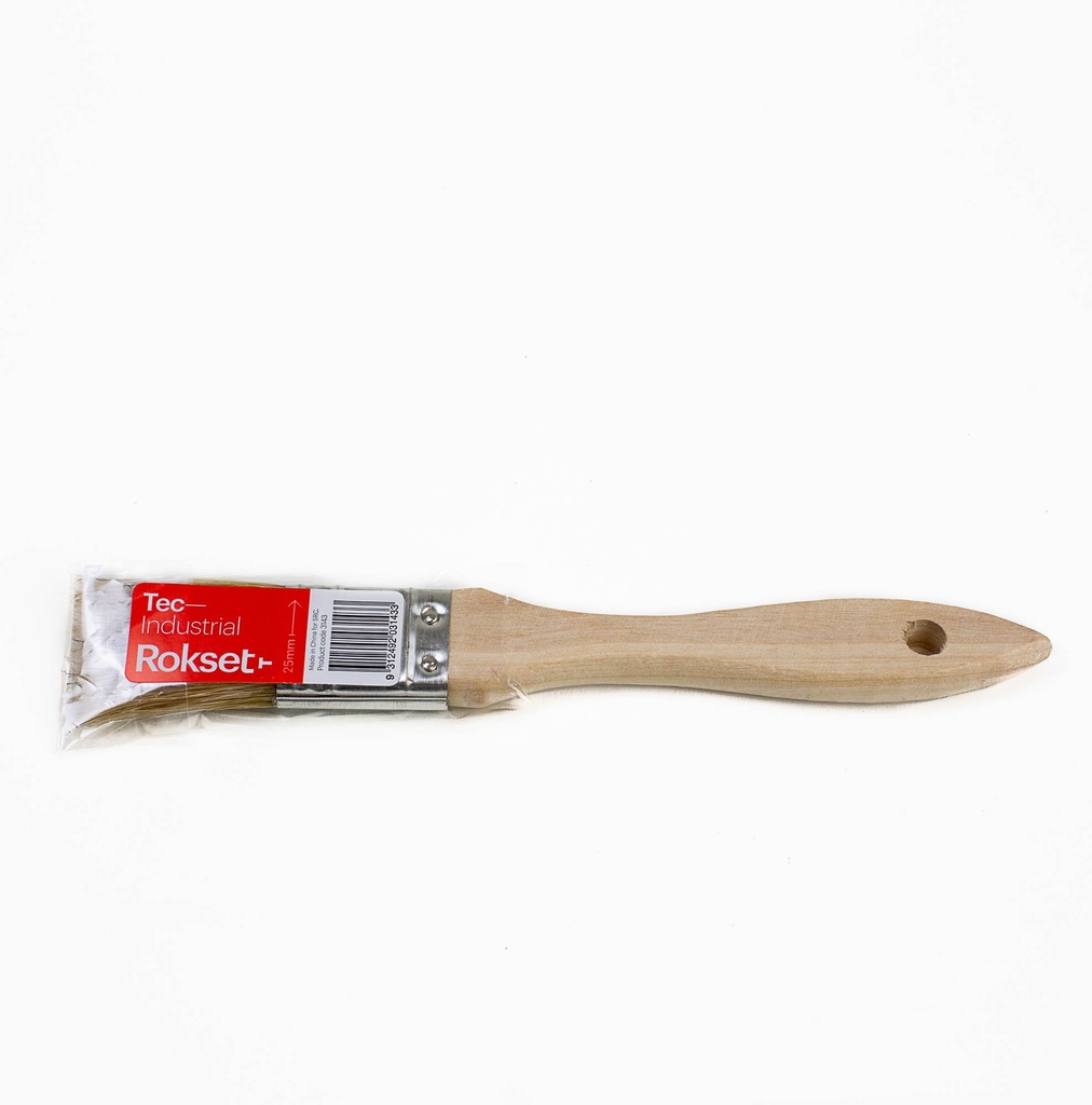 Paint Brush 25mm Industrial Wooden Handle Rokset