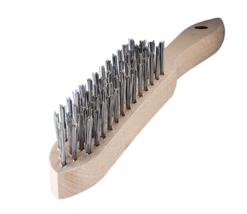 Hand Scratch Brush 4 Row Steel Wood