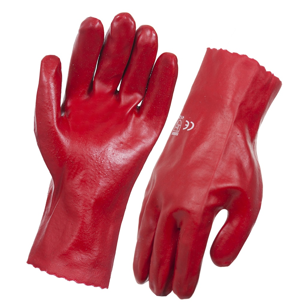 Glove Chemical PVC Red 27cm SteelDrill