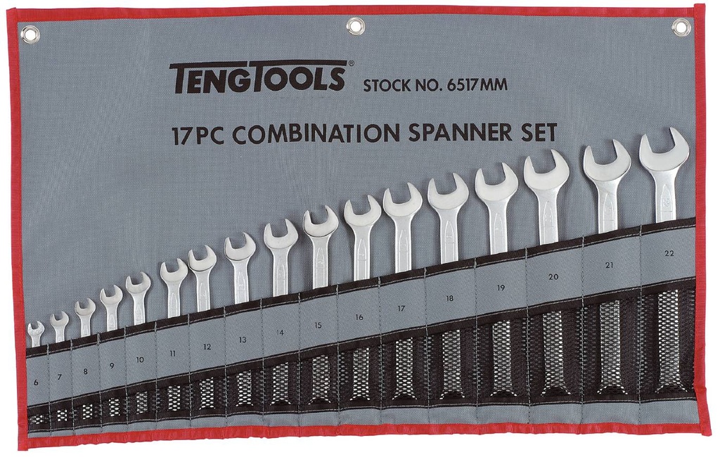 Combination Spanner Set 6-22mm 17pc Pouch Teng