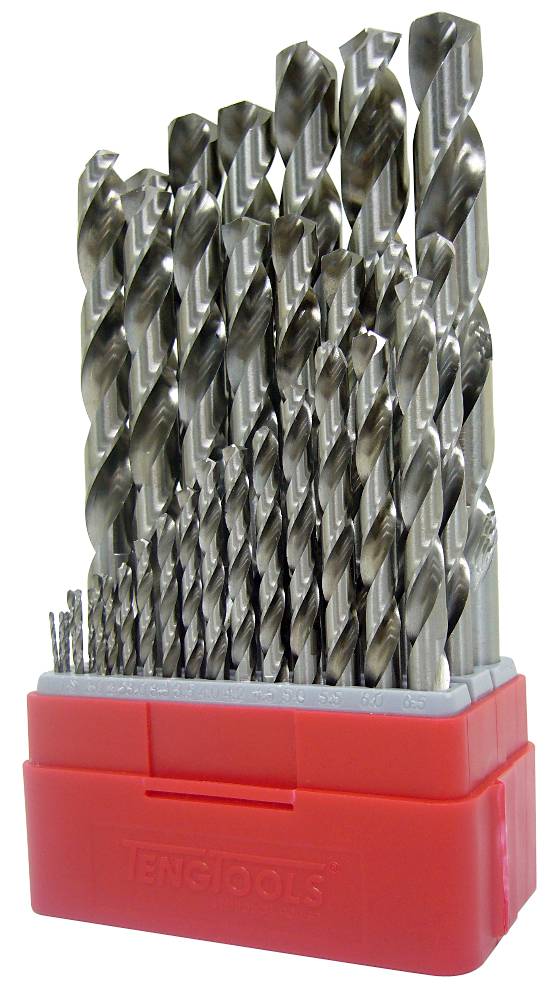 Drill Set Jobber 28pc in Folding Lid Box Teng