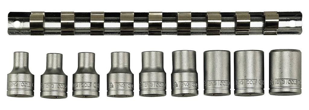 Socket Clip Rail Set 9Pc 1/2dr TX-E Teng