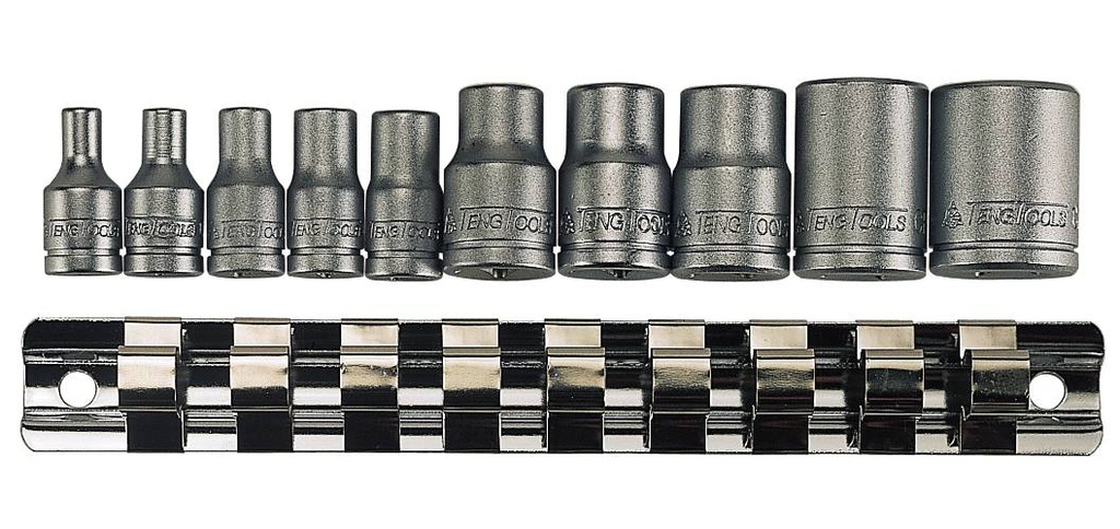 Torx Socket Set E 1/4dr & 3/8dr On Rail 10pc Teng