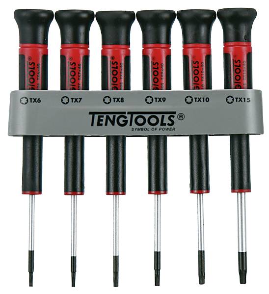 Screw Driver Set Precision Torx 6pc With Stand Teng