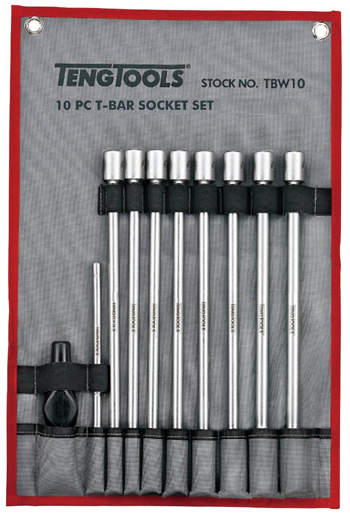 10 Pc T-Bar Socket Set 7-19mm Teng