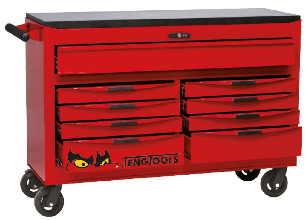 Tool Box Roll Cabinet 9 Drawer 8 Series Red Teng