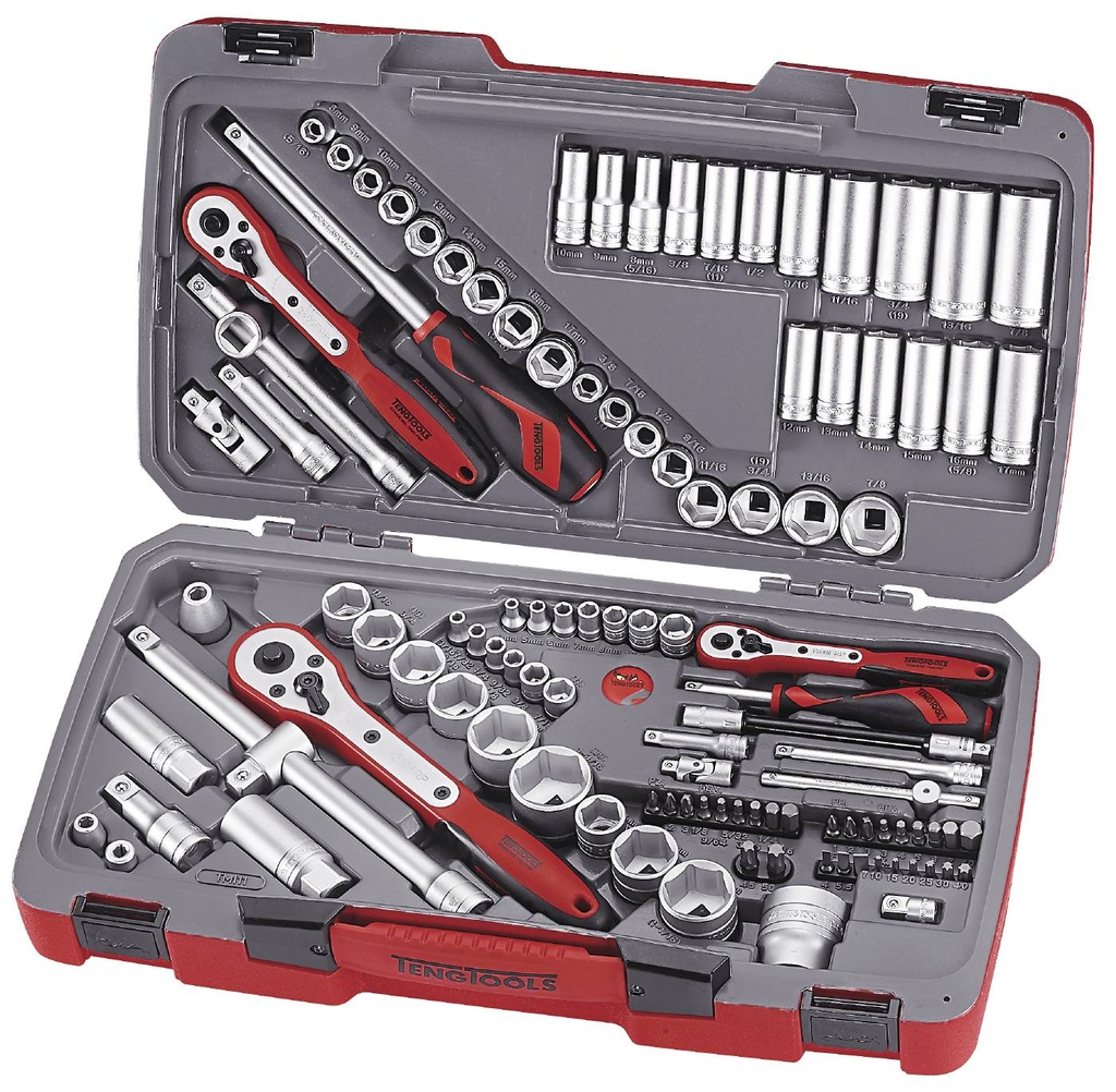 111 Pc 1/4" & 3/8" & 1/2" Dr Tool Set Teng