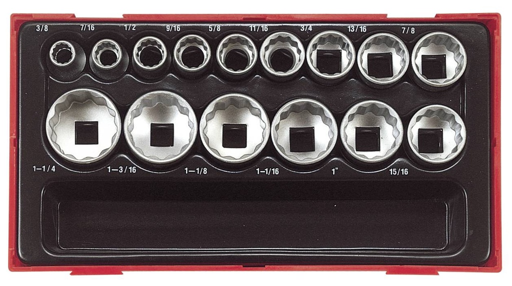 Socket Set 1/2dr AF Tray 15pc Teng