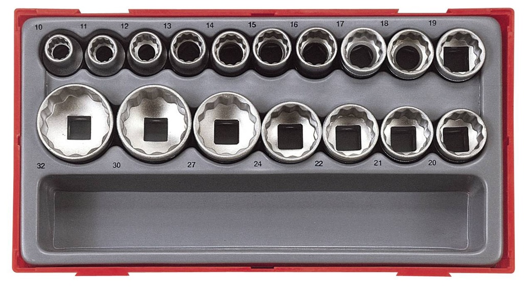 Socket Set 1/2dr 6pt Tray 17pc Teng
