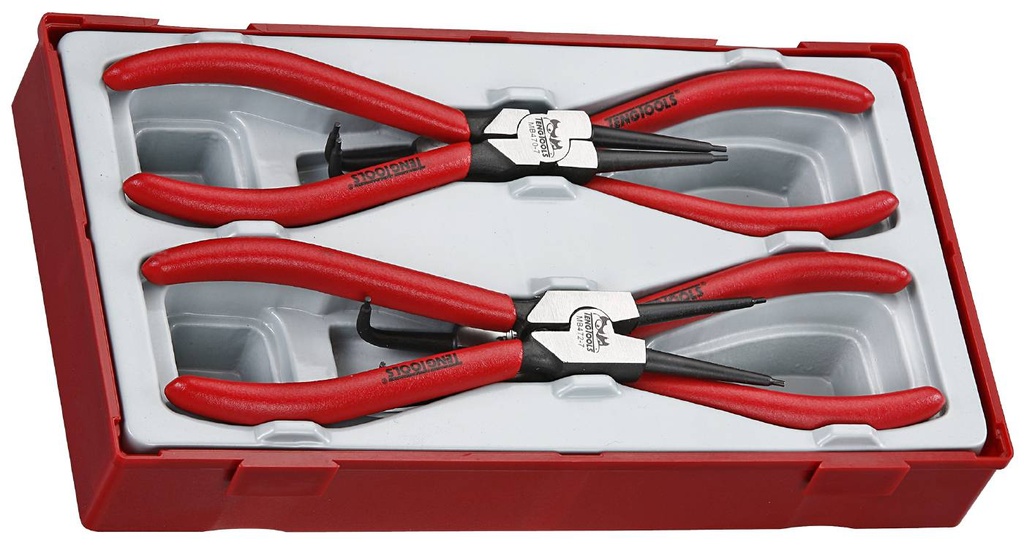 Plier Set 4pc 7" Mega Bite Snap Ring Tray Teng