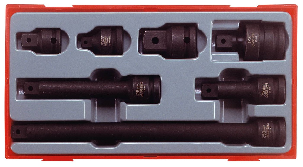 7 Pc 1/2" M Drive Impact Accessories TC-Tray Teng