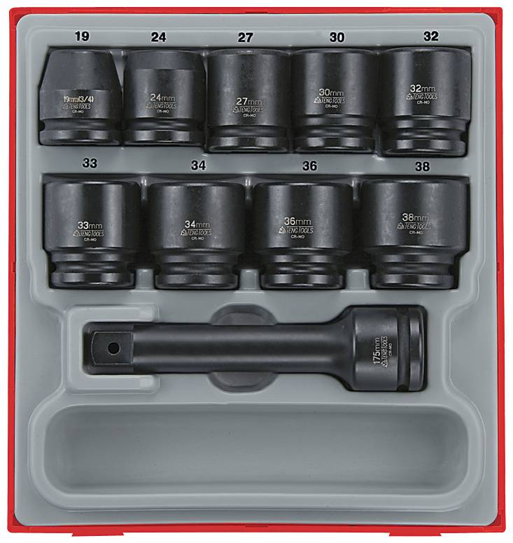Impact Socket Set 3/4dr Tray 16pc Teng