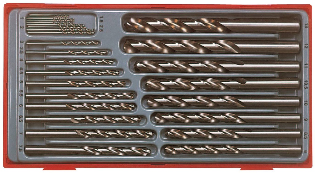 Drill Set Jobber 1-13mm 28pc in Tray Teng