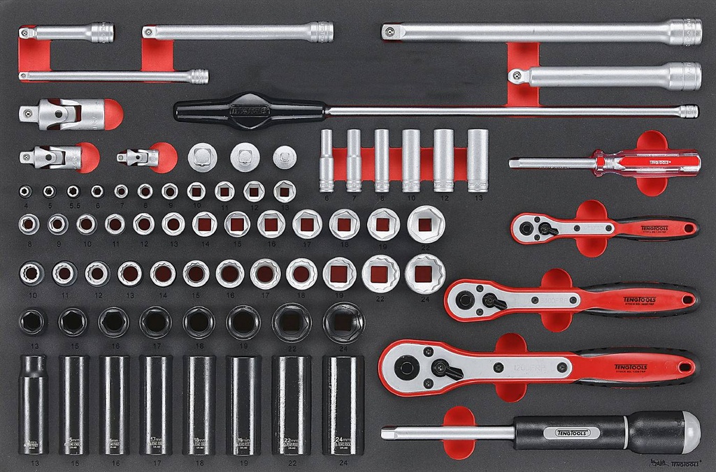 Socket Set 1/4dr & 3/8dr & 1/2dr 77pc EVA
