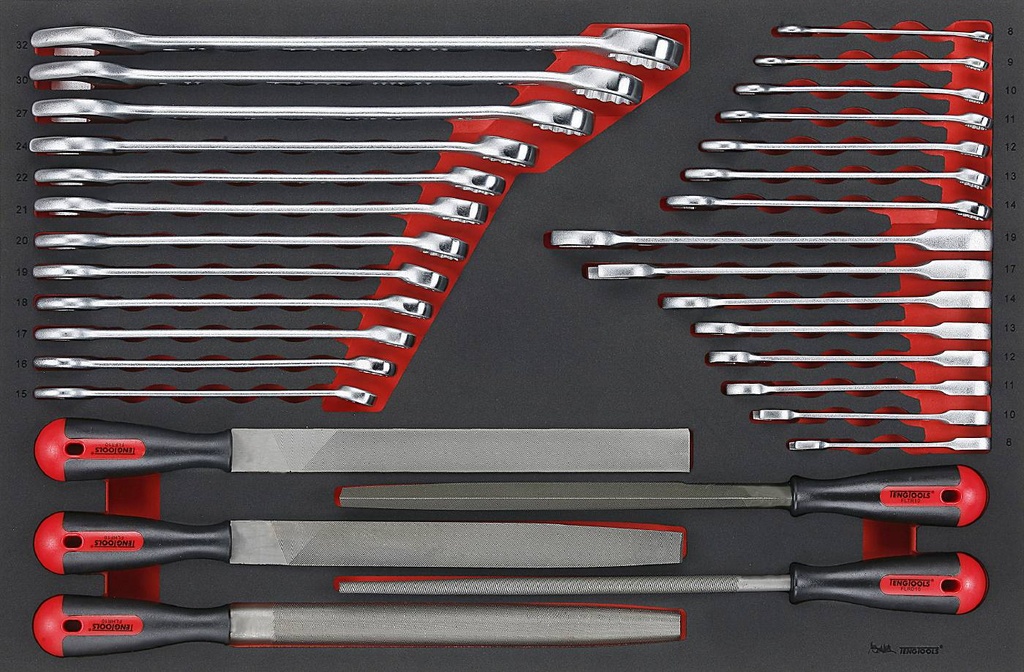 Combination Spanner Set & Files 8-32mm 32pc Teng