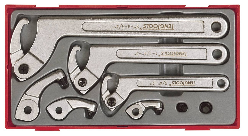 Hook & Pin Spanner Set 8pc Tray Teng