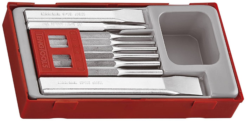 Punch & Chisel Set 9pc Tray Teng