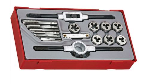 Tap & Die Set Metric 17pc Teng