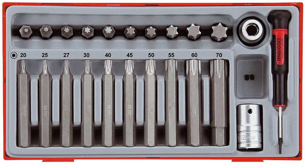 Bit Set 23pc Torx 40/75mm TC-Tray Teng