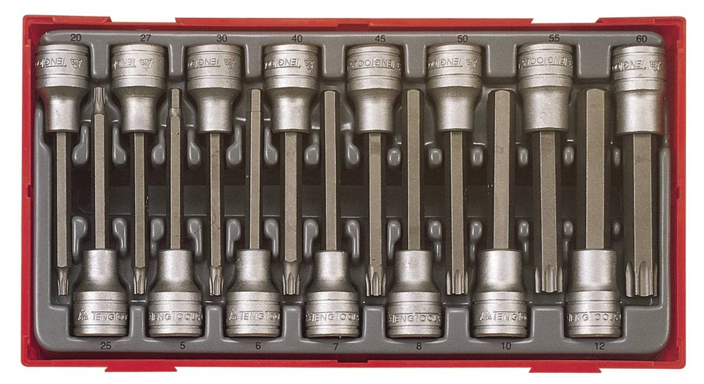 Inhex Socket Set 1/2dr Met/Torx L/S Tray 15pc Teng