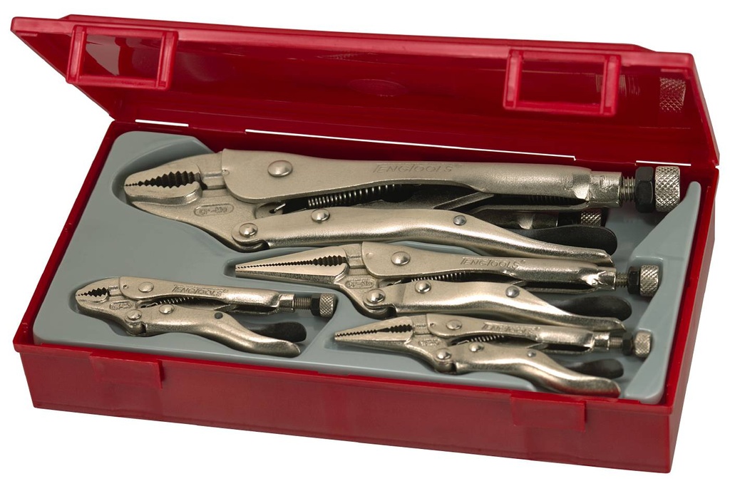 Locking Plier Set 5pc Tray Teng